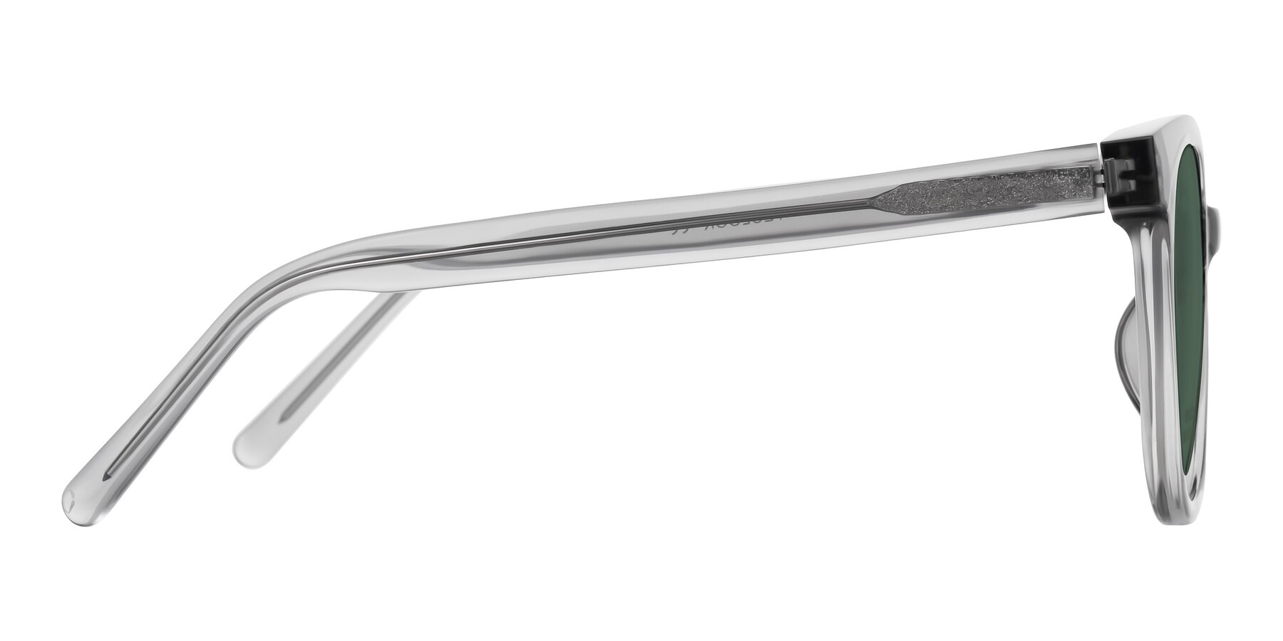 Side of Jeromme in Transparent Gray with Green Polarized Lenses