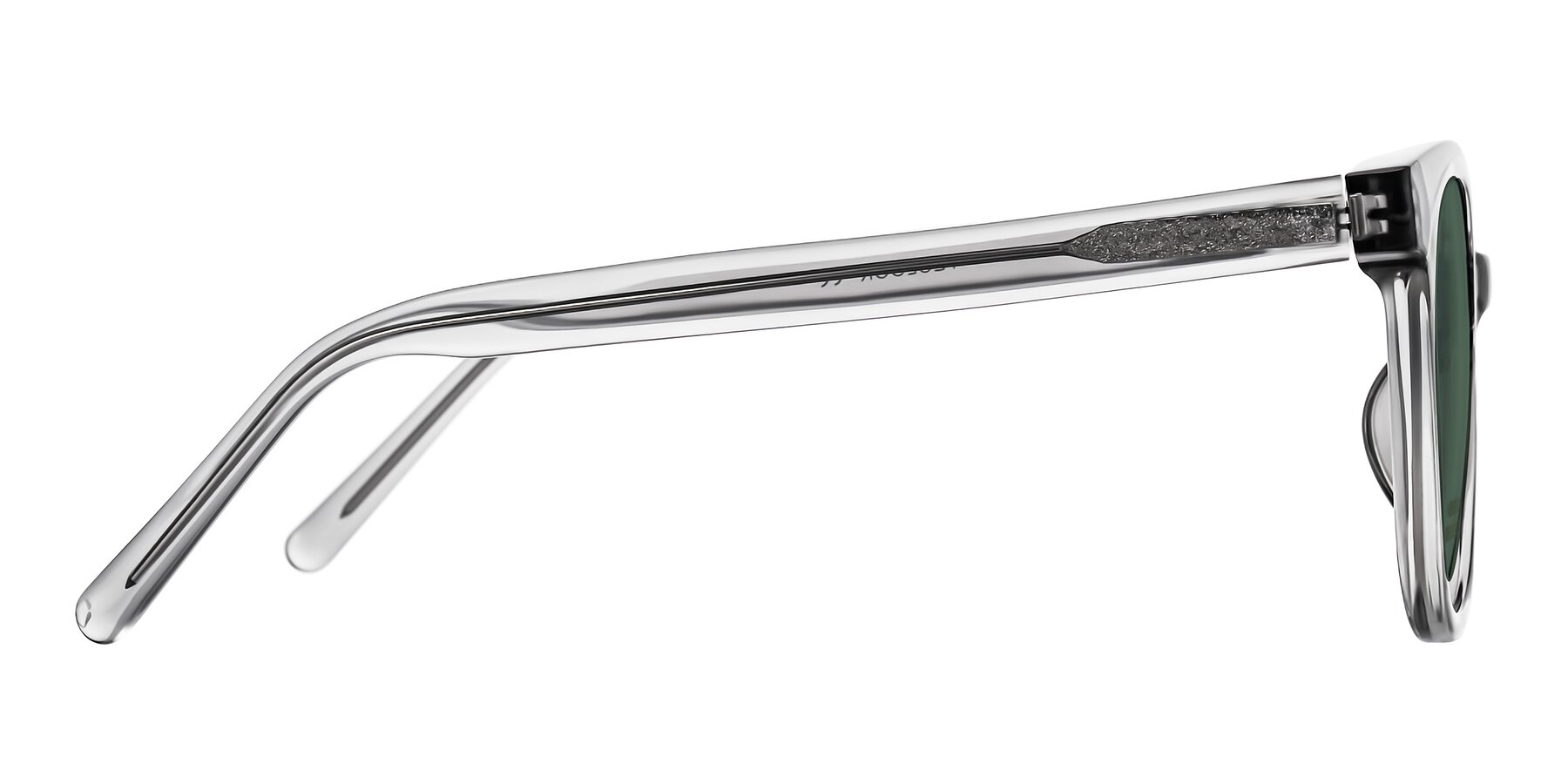 Side of Jeromme in Transparent Gray with Green Polarized Lenses