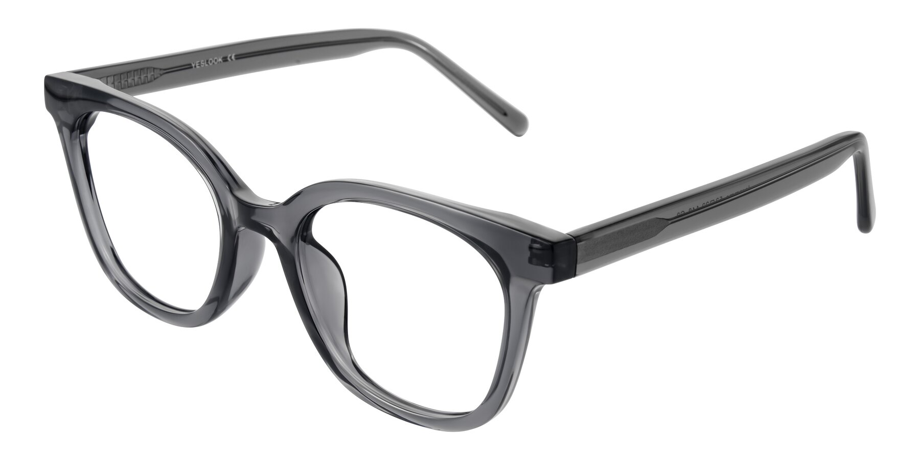 Angle of Jeromme in Translucent Gray with Clear Eyeglass Lenses