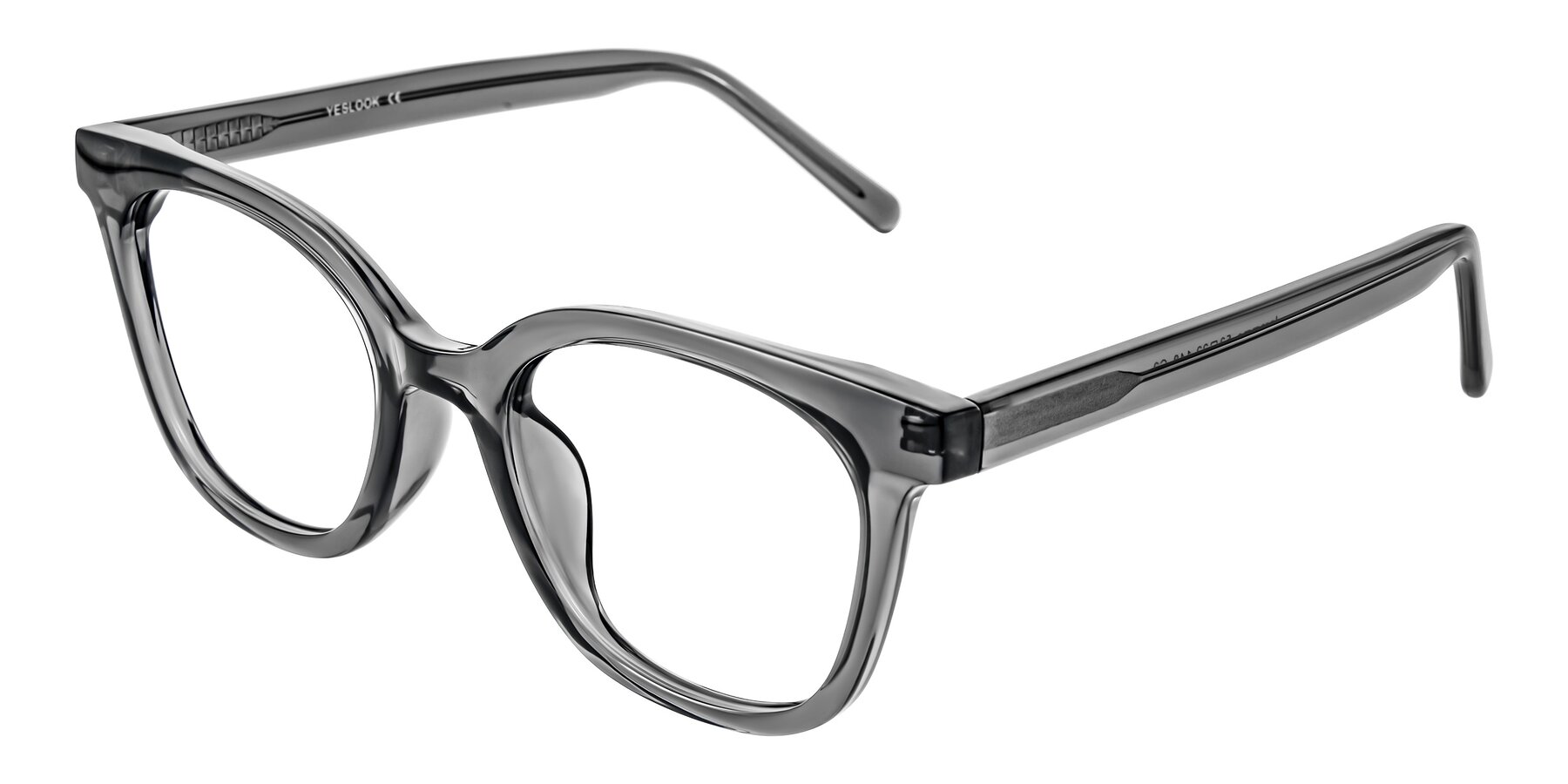 Angle of Jeromme in Translucent Gray with Clear Eyeglass Lenses