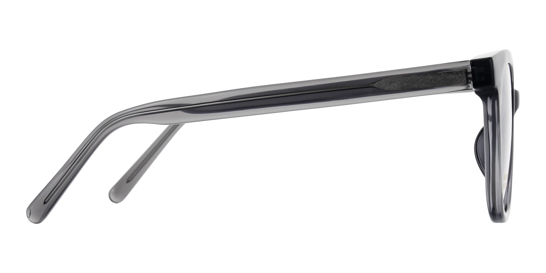 Side of Jeromme in Translucent Gray with Clear Eyeglass Lenses