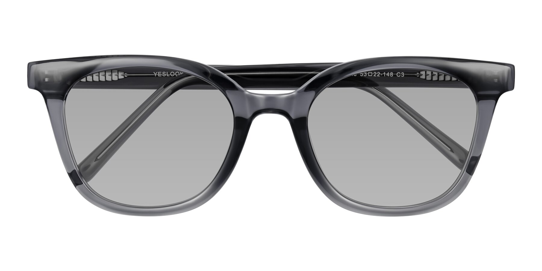 Folded Front of Jeromme in Translucent Gray with Light Gray Tinted Lenses