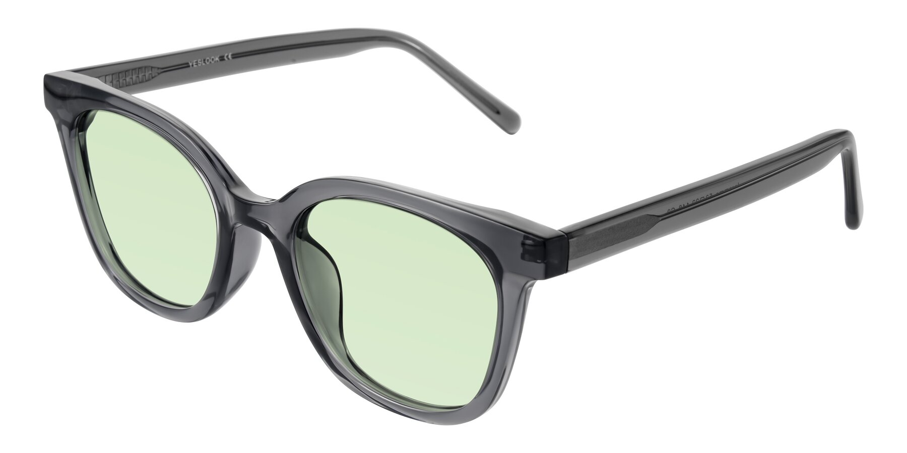 Angle of Jeromme in Translucent Gray with Light Green Tinted Lenses