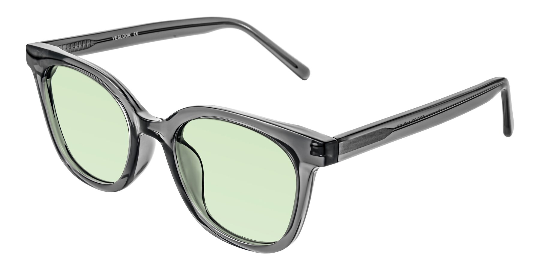 Angle of Jeromme in Translucent Gray with Light Green Tinted Lenses