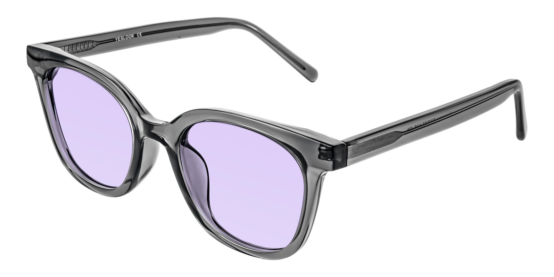 Angle of Jeromme in Translucent Gray with Light Purple Tinted Lenses