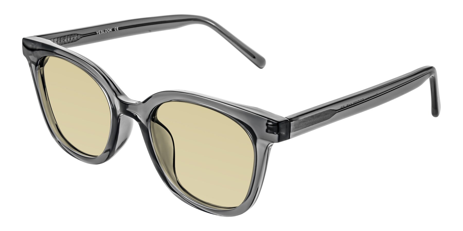 Angle of Jeromme in Translucent Gray with Light Champagne Tinted Lenses