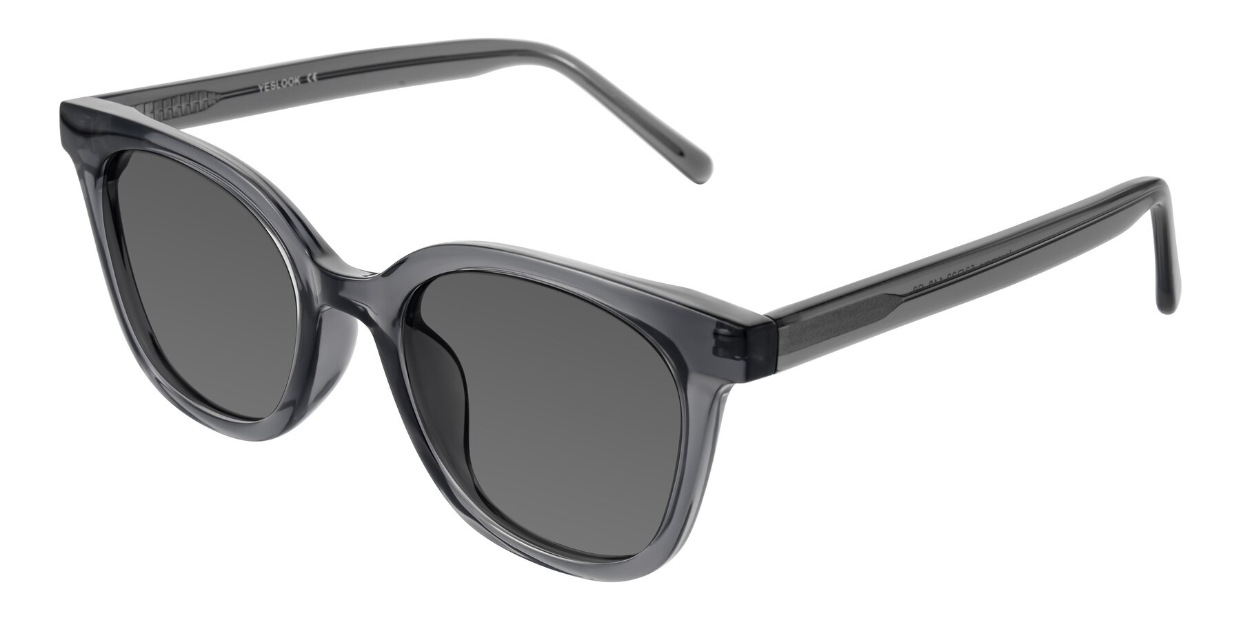 Angle of Jeromme in Translucent Gray with Medium Gray Tinted Lenses