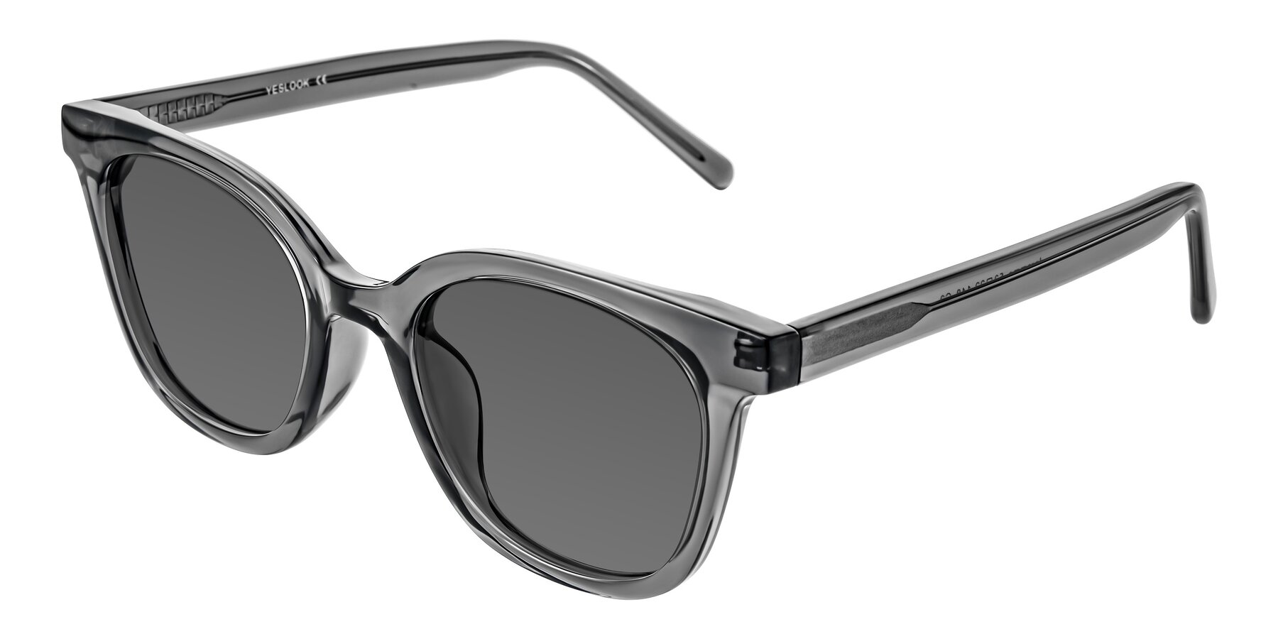 Angle of Jeromme in Translucent Gray with Medium Gray Tinted Lenses