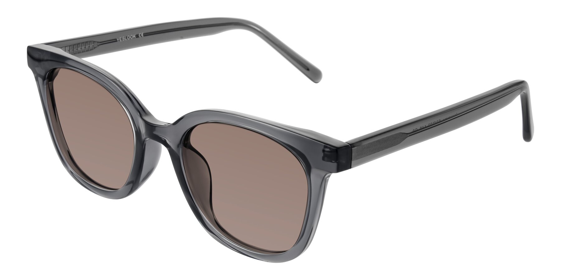 Angle of Jeromme in Translucent Gray with Medium Brown Tinted Lenses