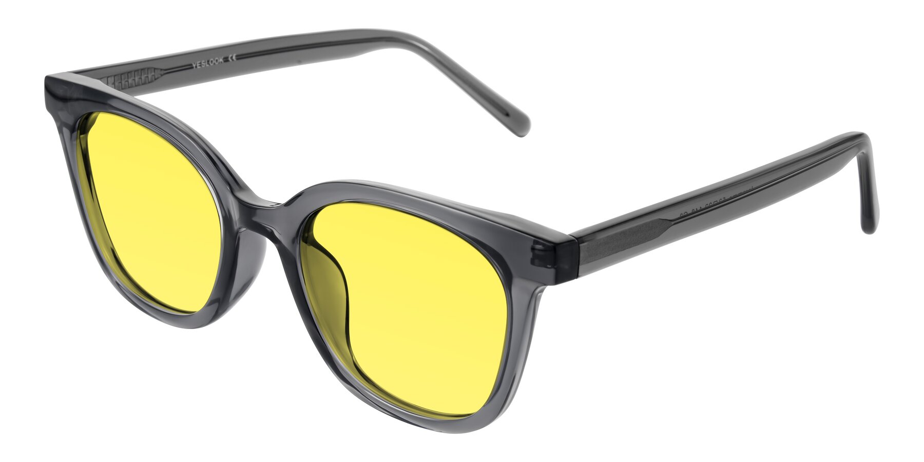 Angle of Jeromme in Translucent Gray with Medium Yellow Tinted Lenses