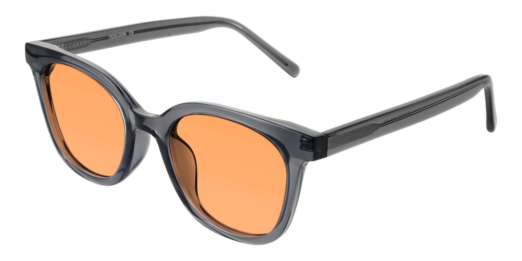 Angle of Jeromme in Translucent Gray with Medium Orange Tinted Lenses