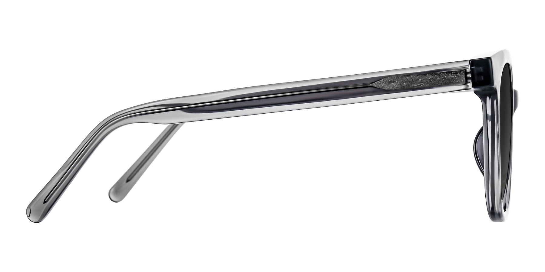 Side of Jeromme in Translucent Gray with Gray Tinted Lenses