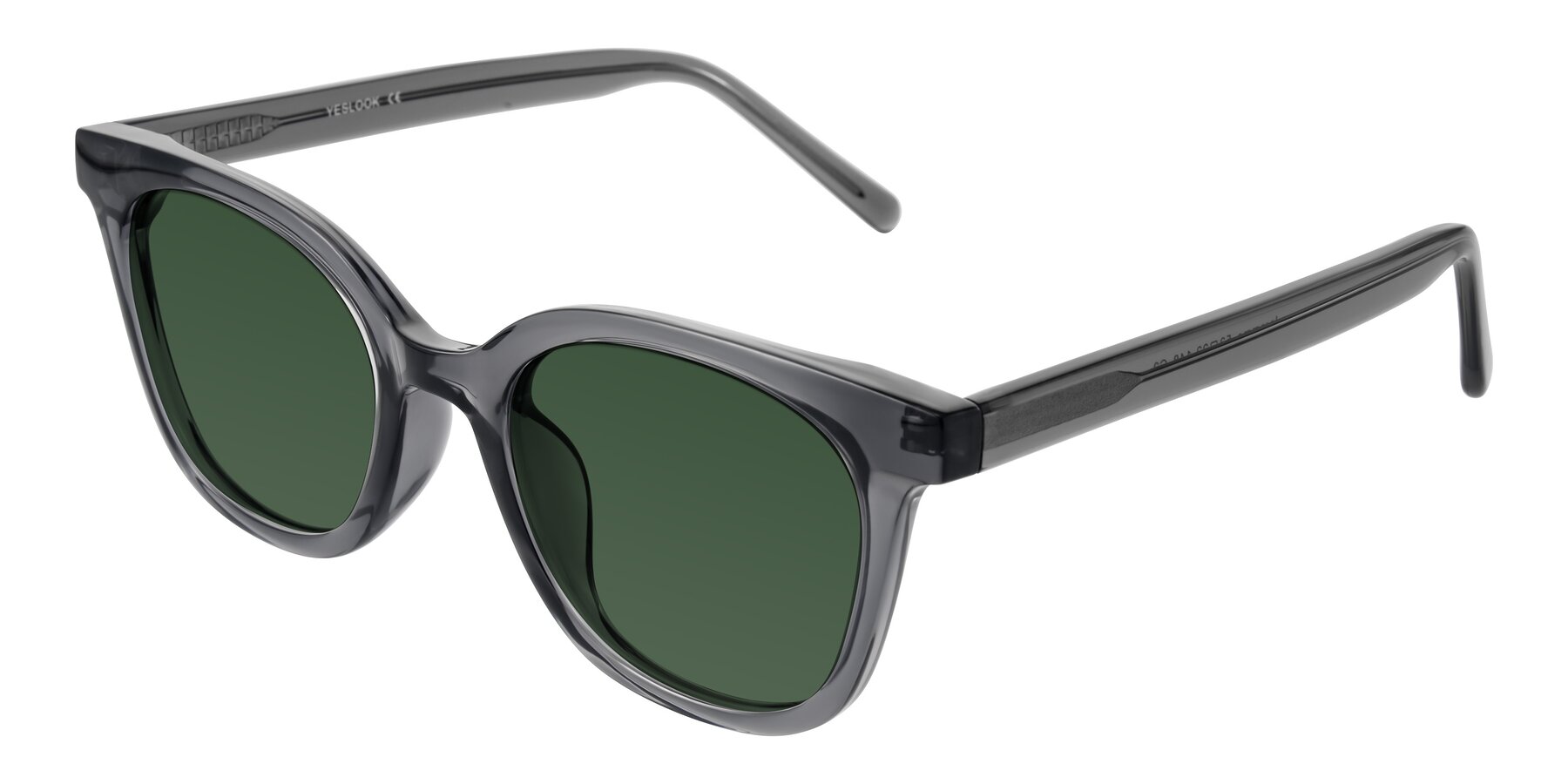 Angle of Jeromme in Translucent Gray with Green Tinted Lenses