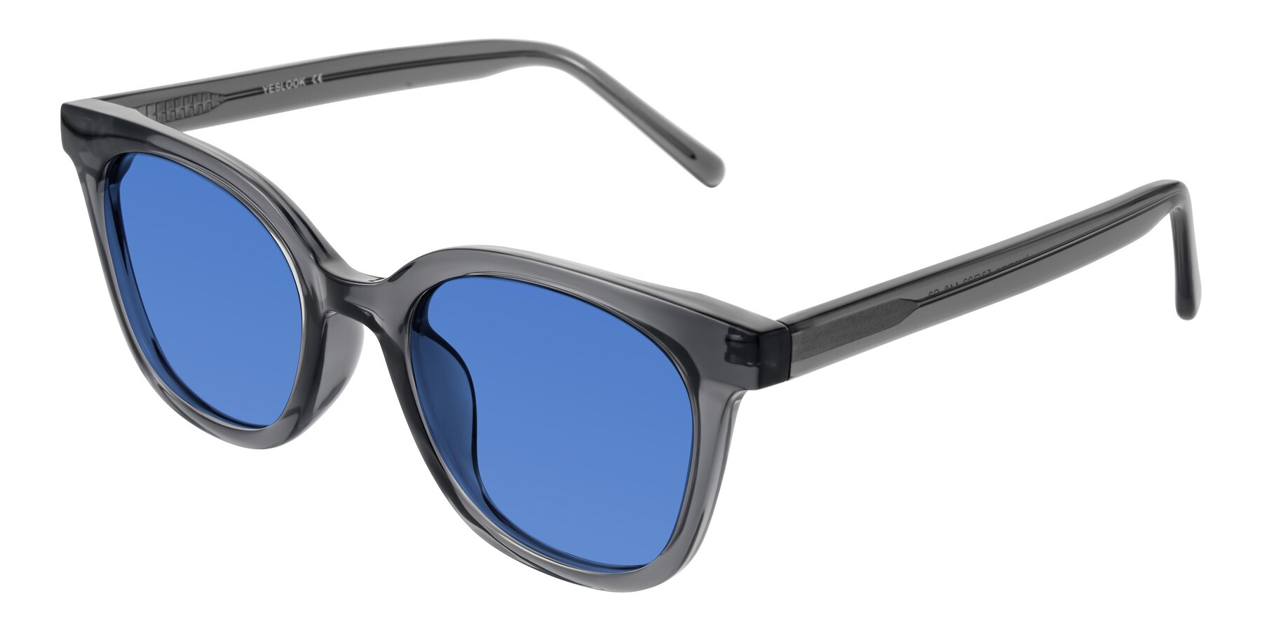 Angle of Jeromme in Translucent Gray with Blue Tinted Lenses