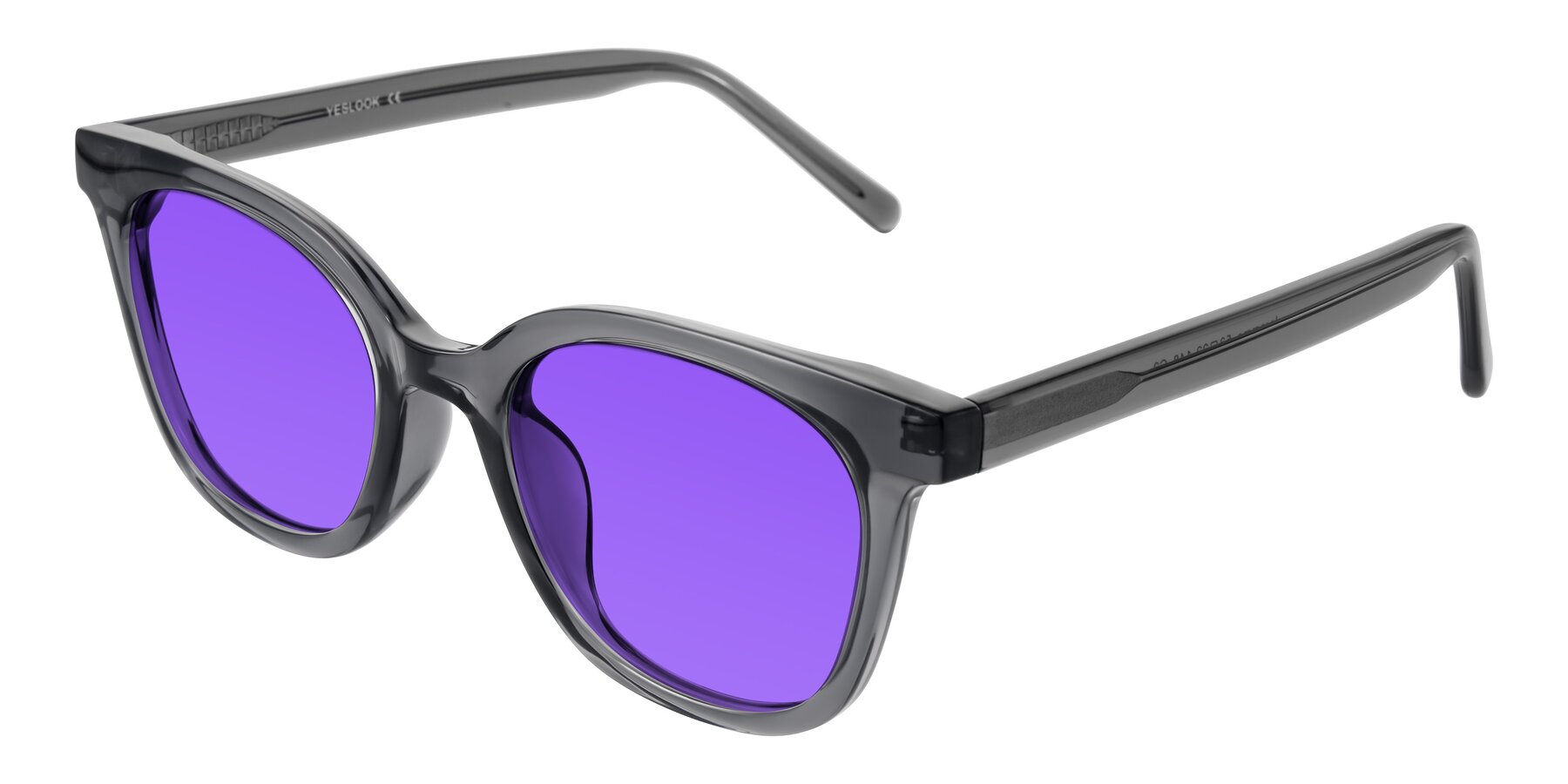 Angle of Jeromme in Translucent Gray with Purple Tinted Lenses