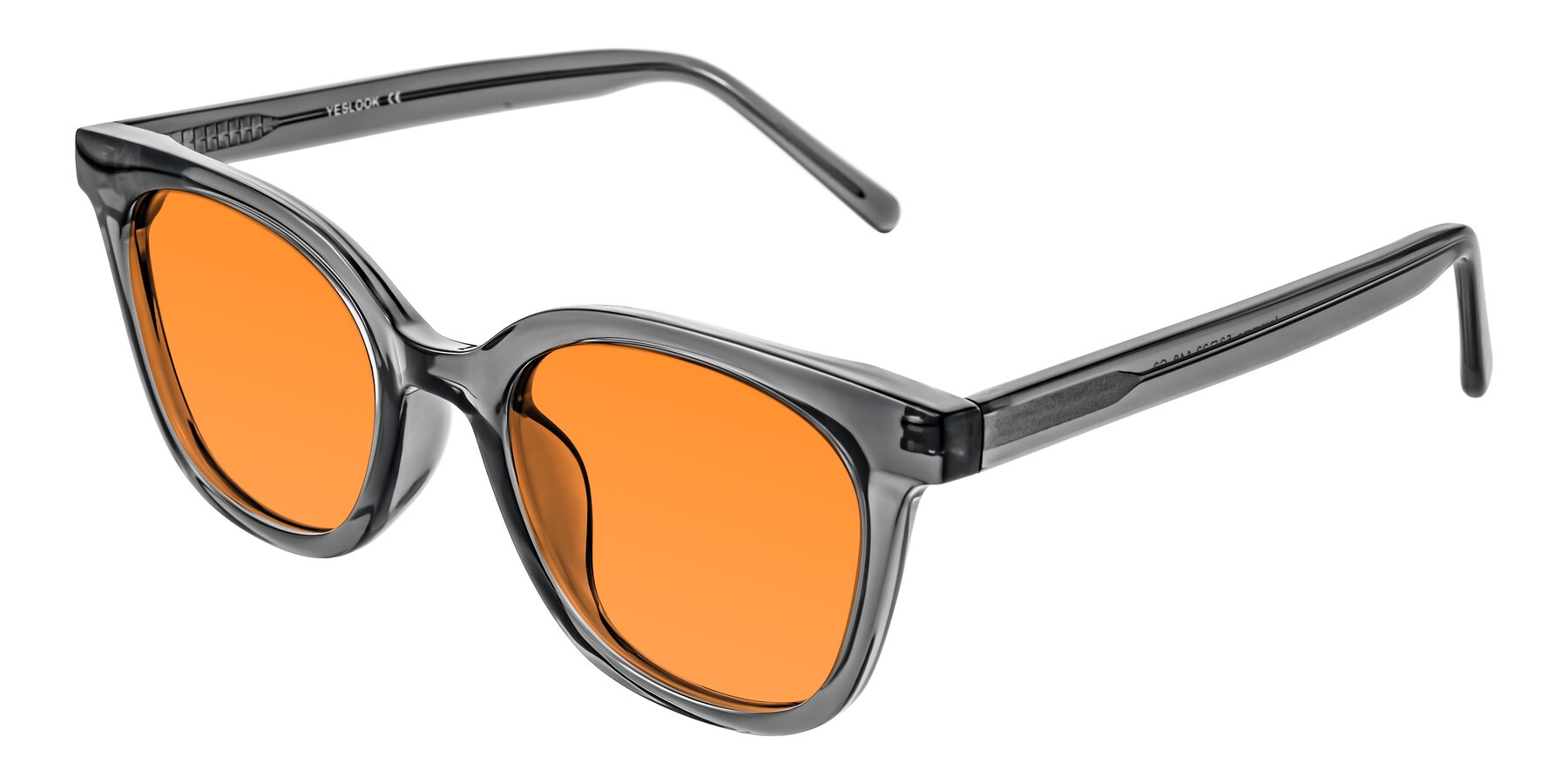 Angle of Jeromme in Translucent Gray with Orange Tinted Lenses