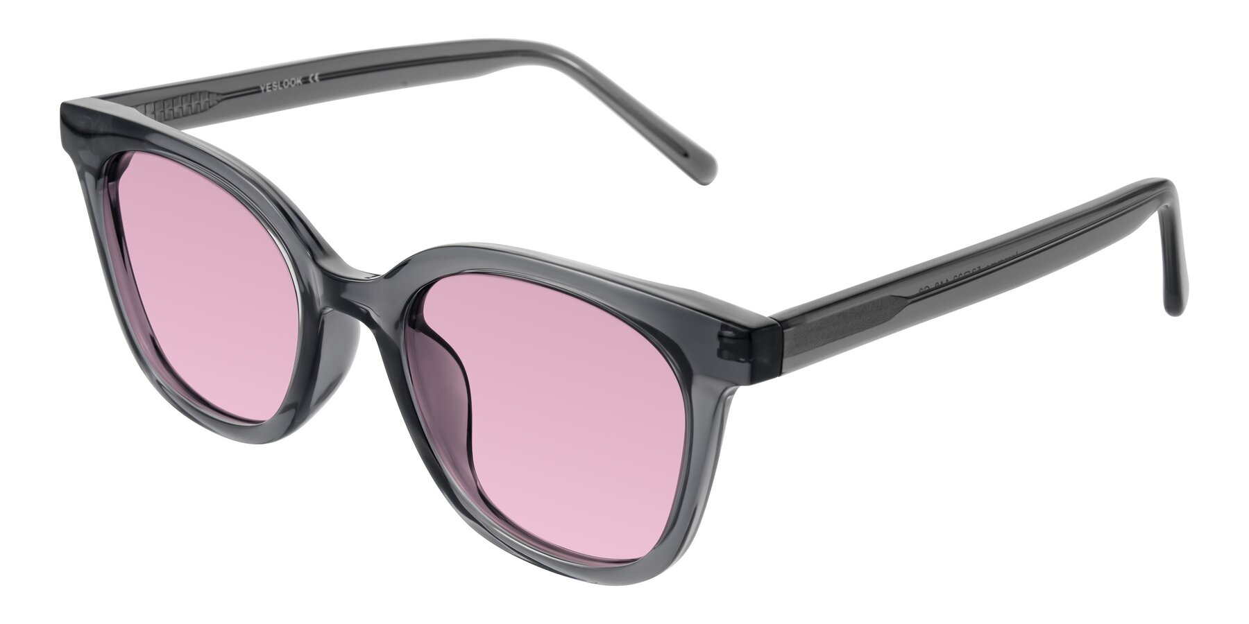 Angle of Jeromme in Translucent Gray with Light Wine Tinted Lenses