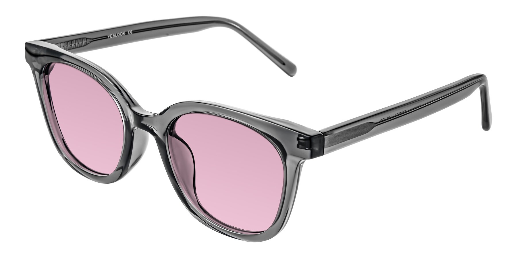Angle of Jeromme in Translucent Gray with Light Wine Tinted Lenses