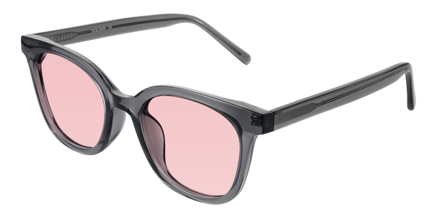Angle of Jeromme in Translucent Gray with Light Garnet Tinted Lenses