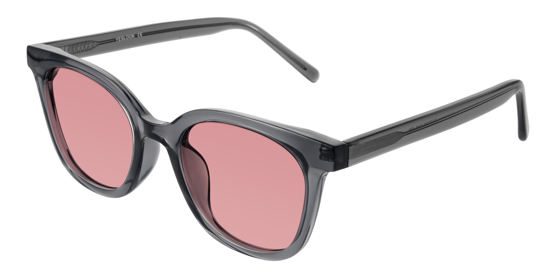 Angle of Jeromme in Translucent Gray with Medium Garnet Tinted Lenses
