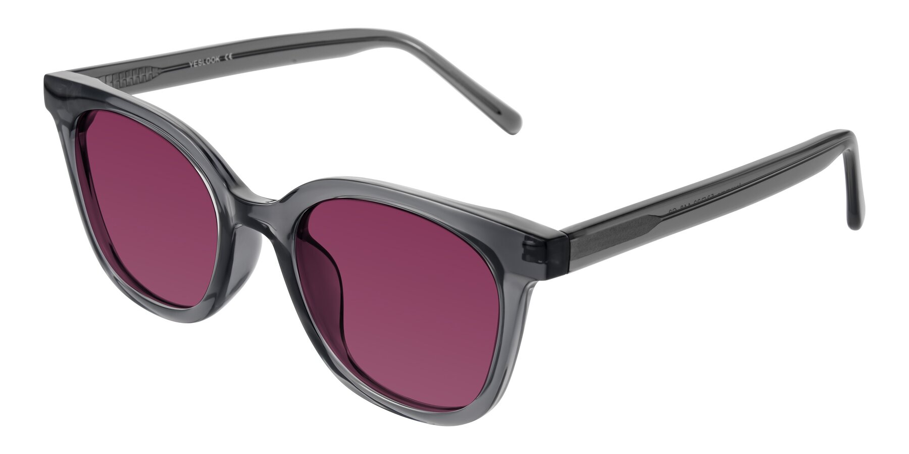 Angle of Jeromme in Translucent Gray with Wine Tinted Lenses