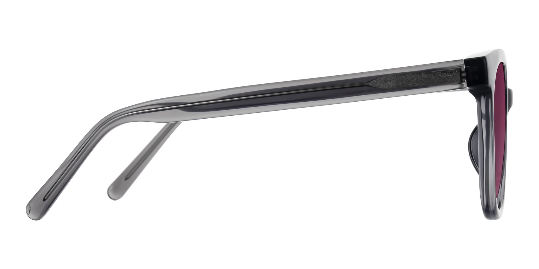 Side of Jeromme in Translucent Gray with Wine Tinted Lenses