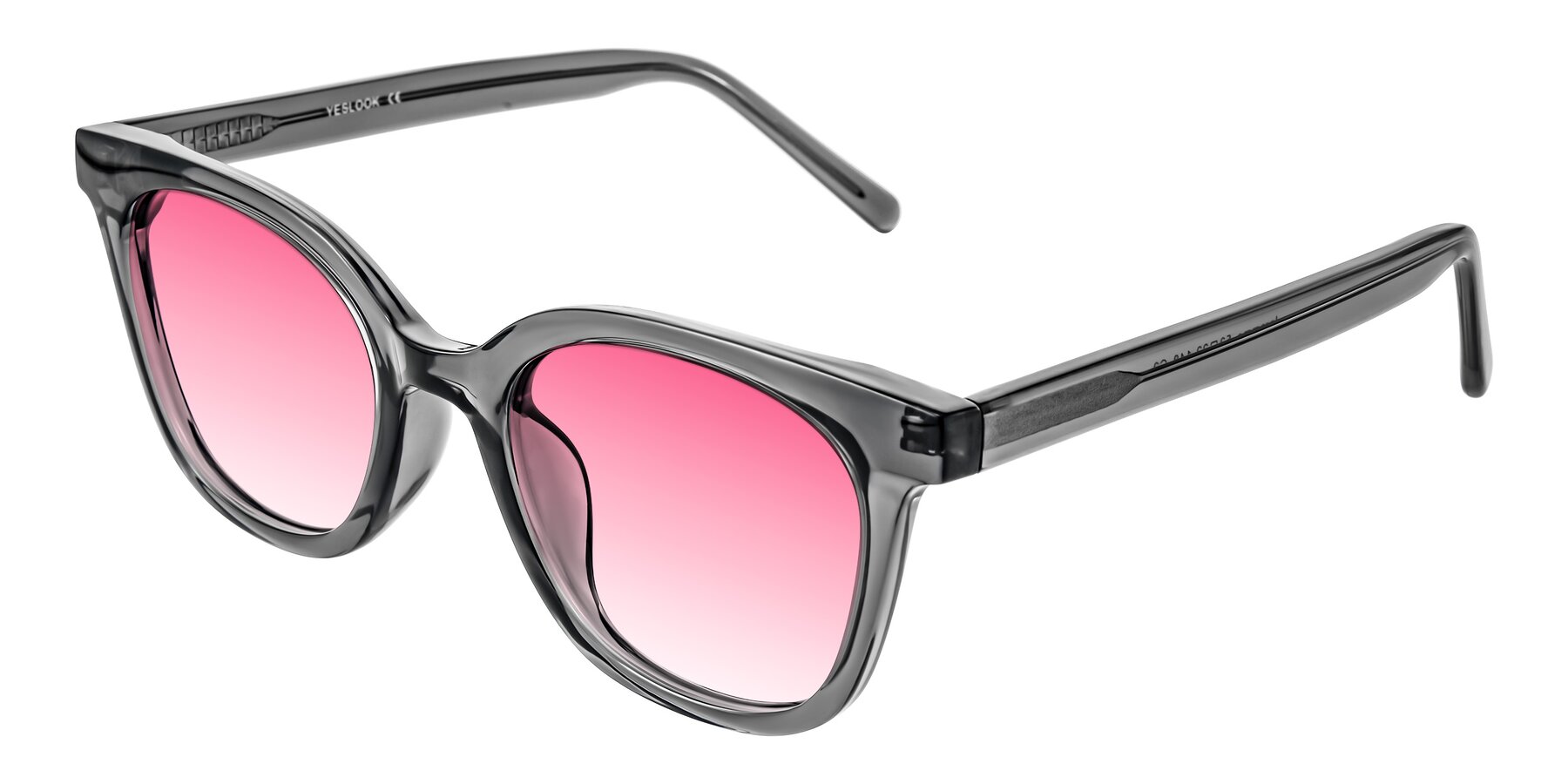 Angle of Jeromme in Translucent Gray with Pink Gradient Lenses