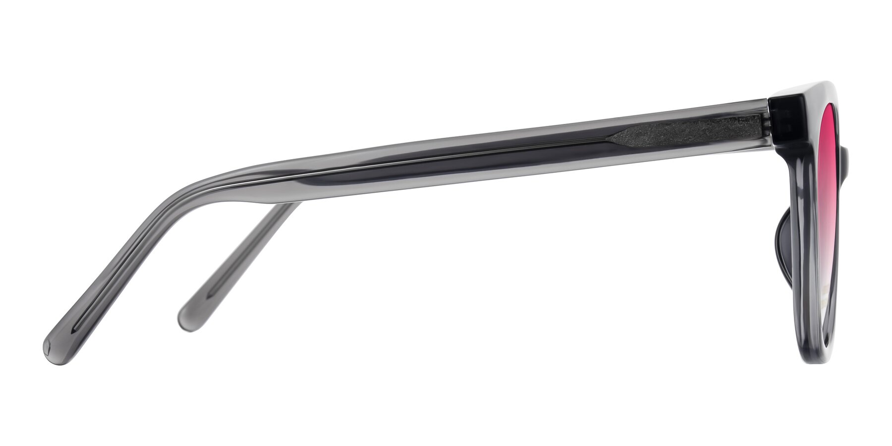 Side of Jeromme in Translucent Gray with Pink Gradient Lenses