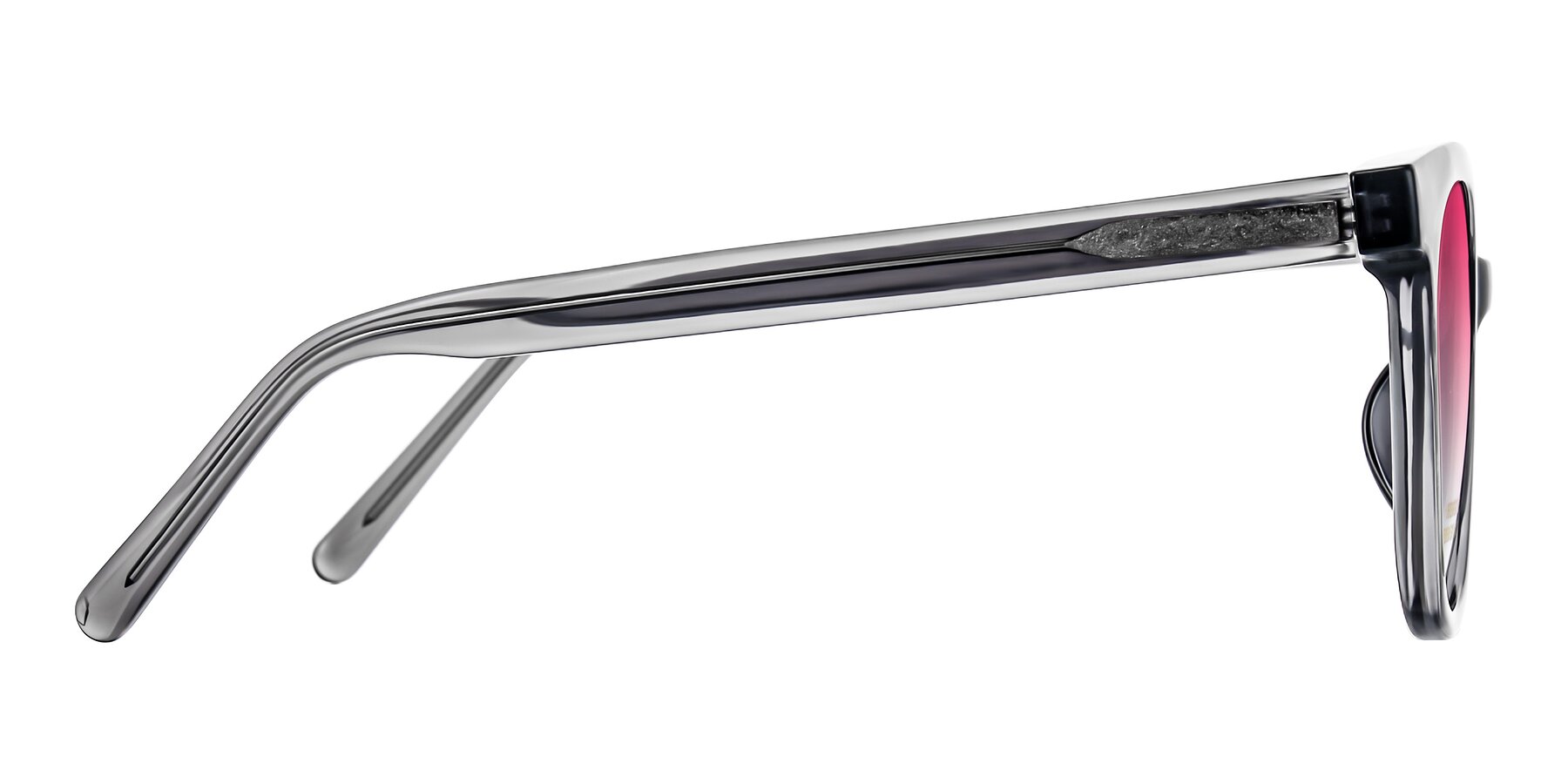Side of Jeromme in Translucent Gray with Pink Gradient Lenses