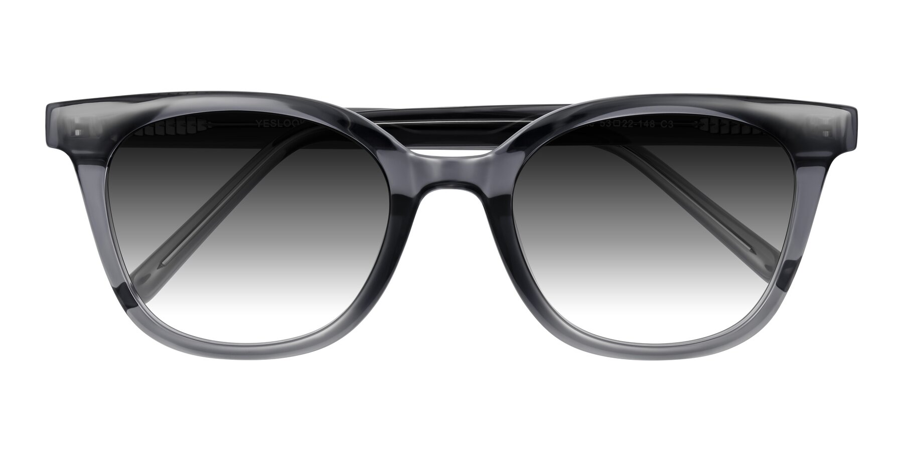 Folded Front of Jeromme in Translucent Gray with Gray Gradient Lenses