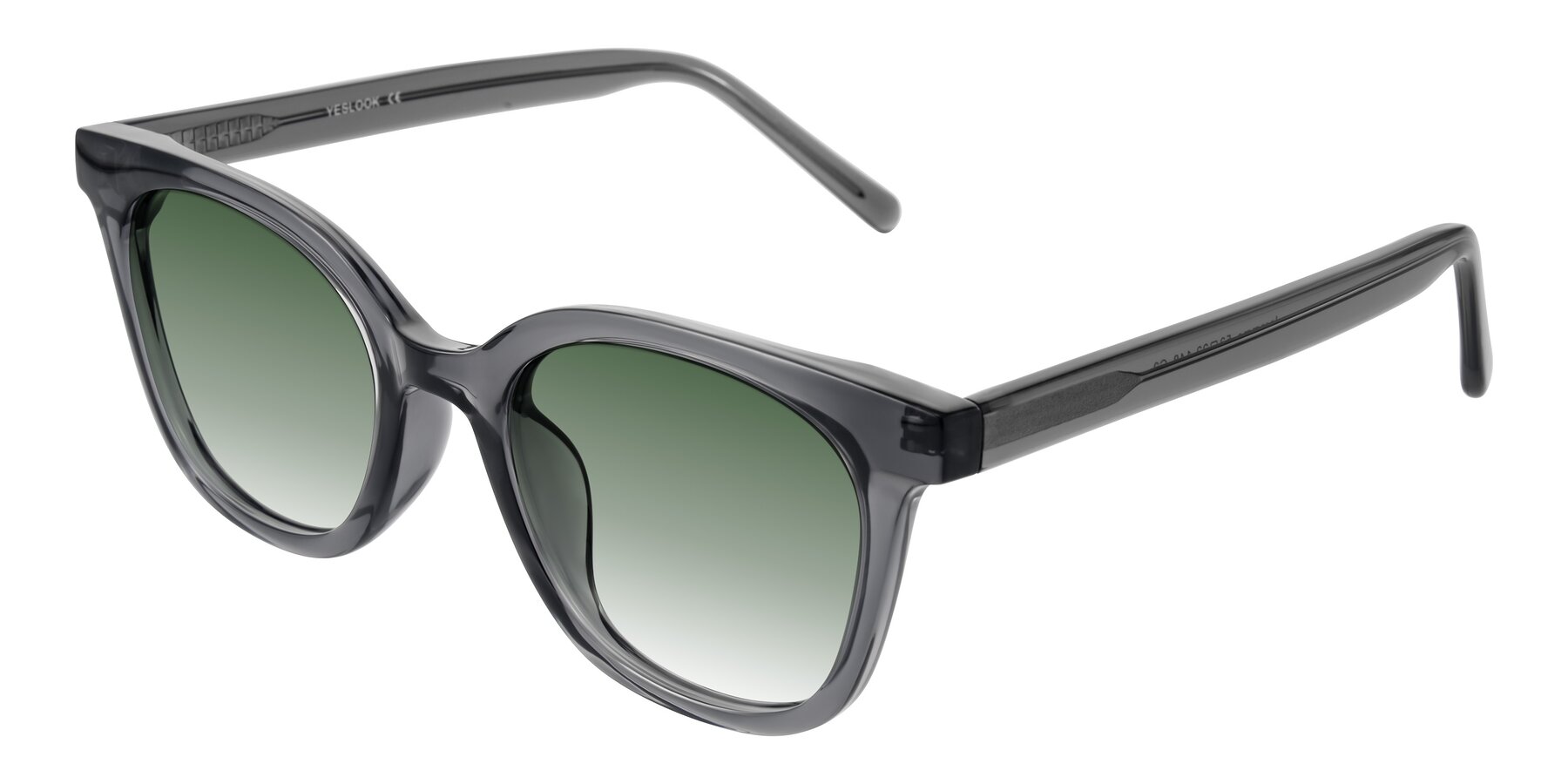 Angle of Jeromme in Translucent Gray with Green Gradient Lenses