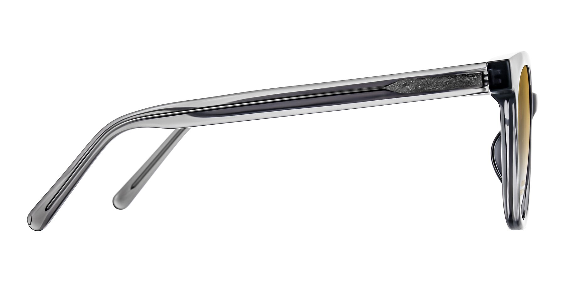 Side of Jeromme in Translucent Gray with Champagne Gradient Lenses