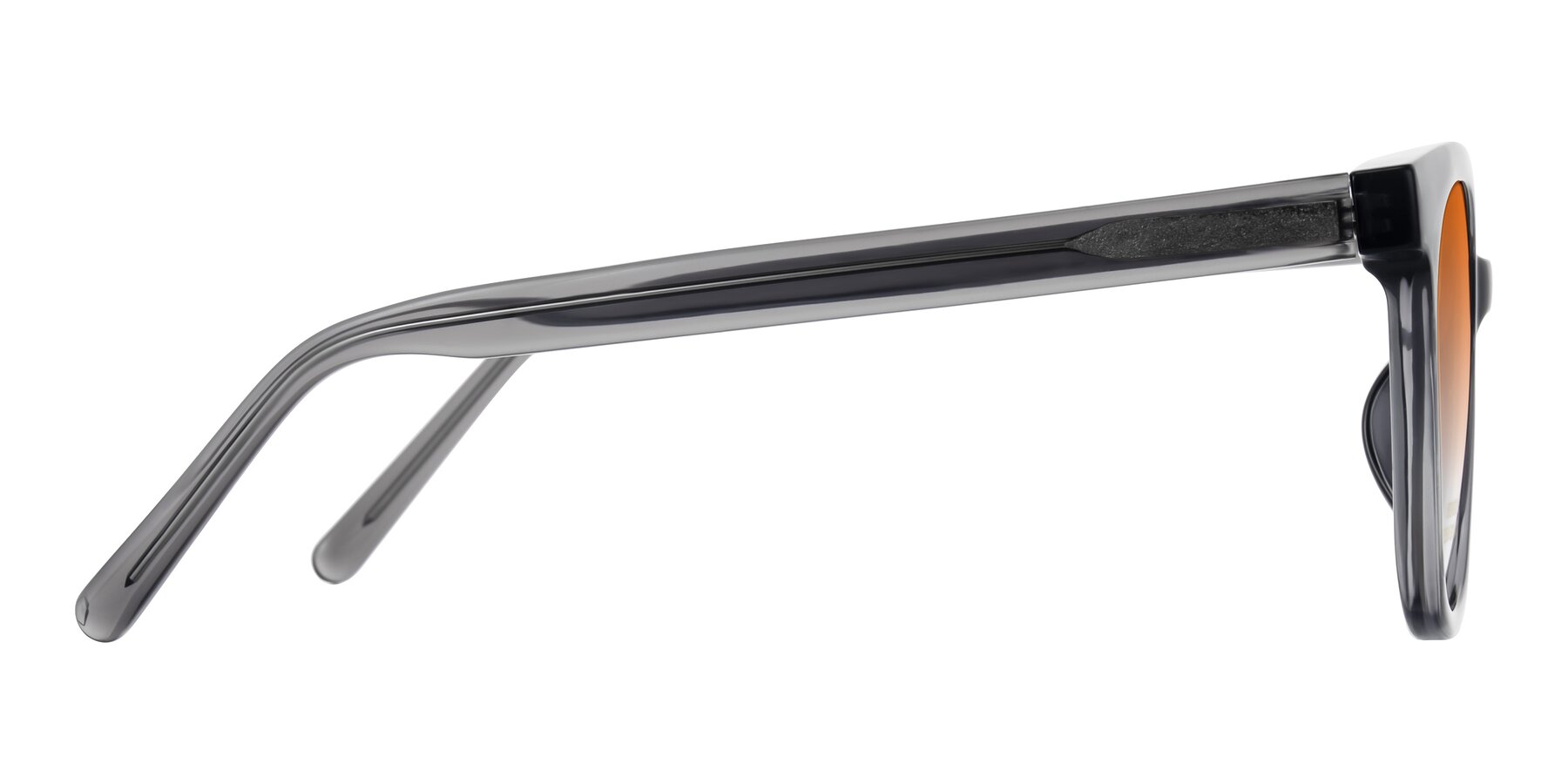 Side of Jeromme in Translucent Gray with Orange Gradient Lenses