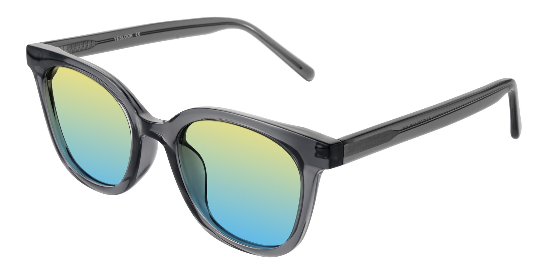 Angle of Jeromme in Translucent Gray with Yellow / Blue Gradient Lenses