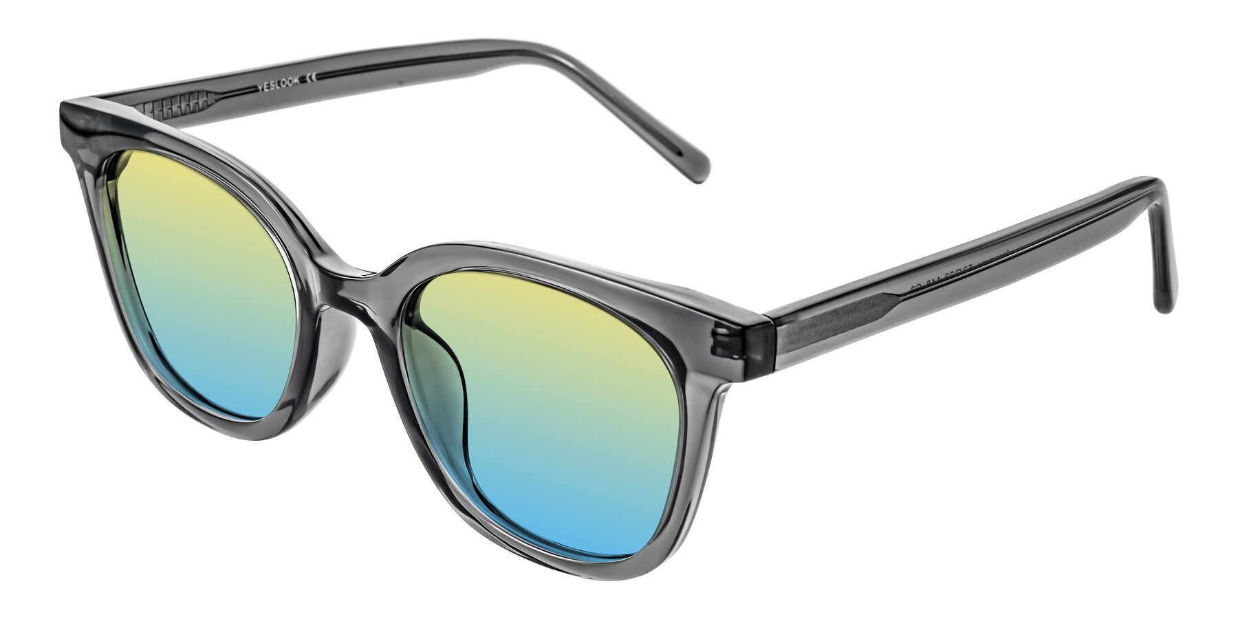 Angle of Jeromme in Translucent Gray with Yellow / Blue Gradient Lenses
