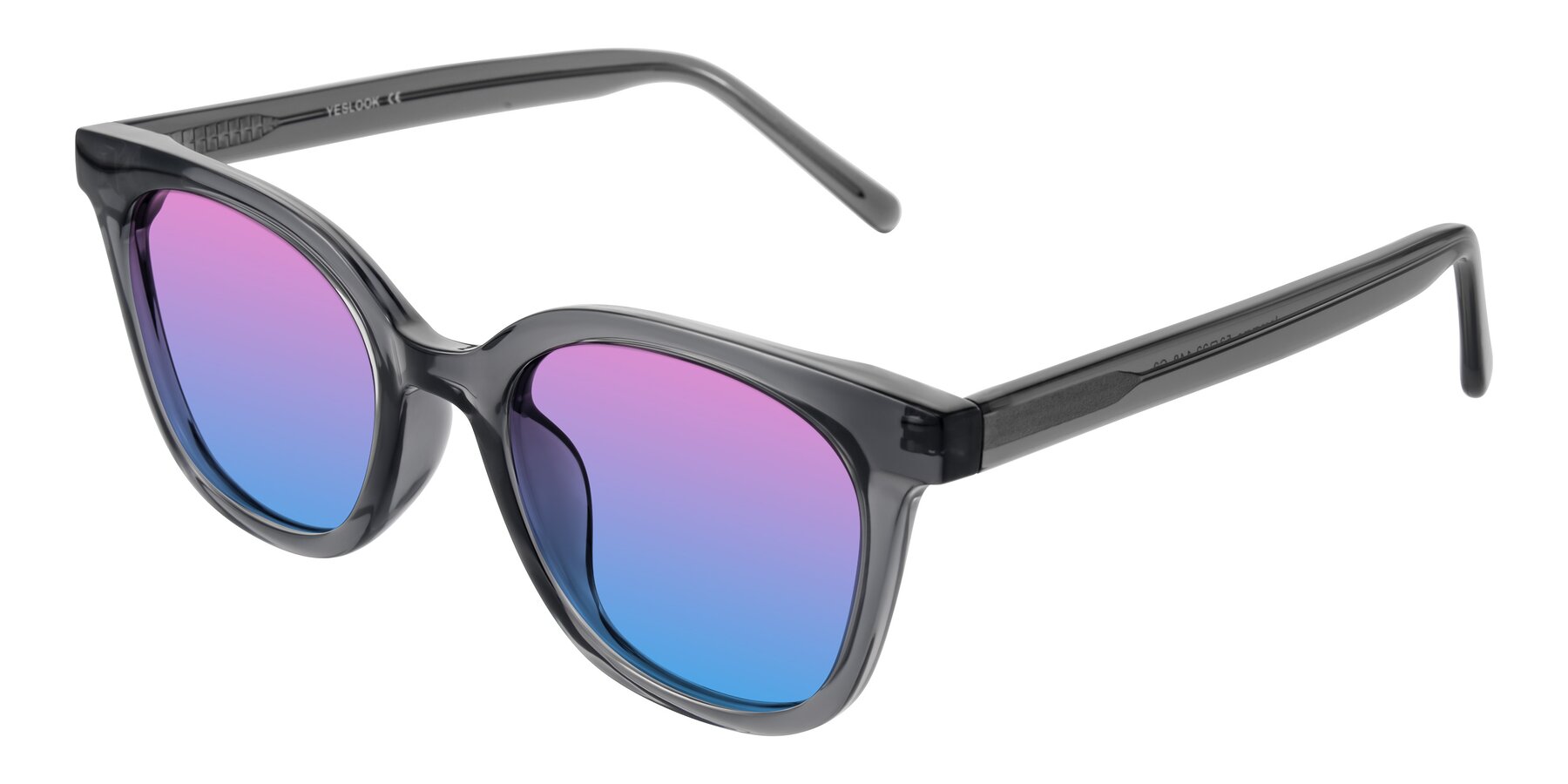 Angle of Jeromme in Translucent Gray with Pink / Blue Gradient Lenses