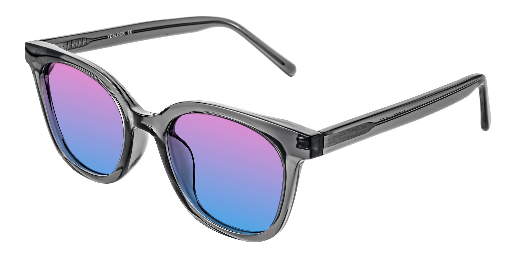 Angle of Jeromme in Translucent Gray with Pink / Blue Gradient Lenses