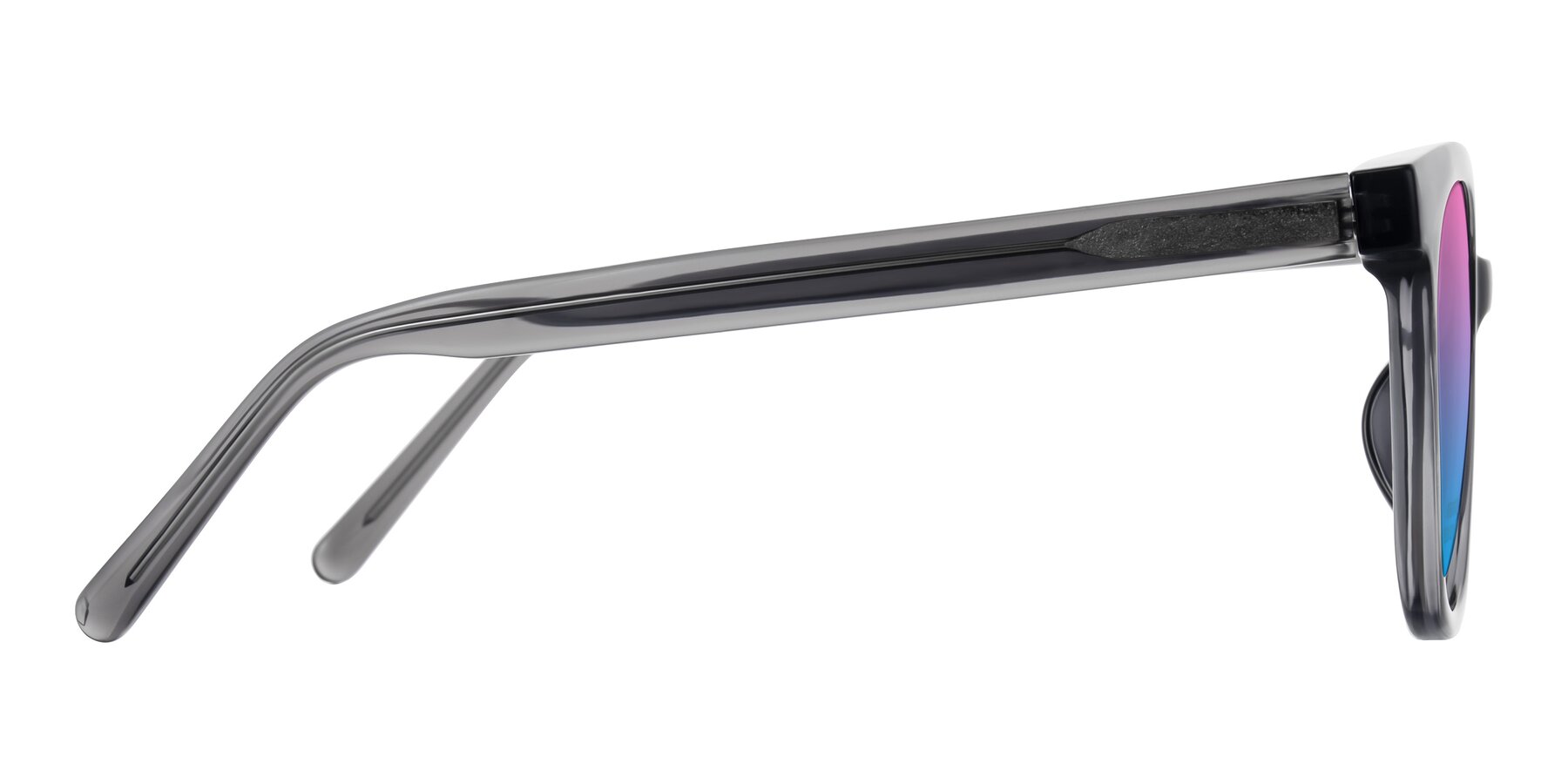 Side of Jeromme in Translucent Gray with Pink / Blue Gradient Lenses