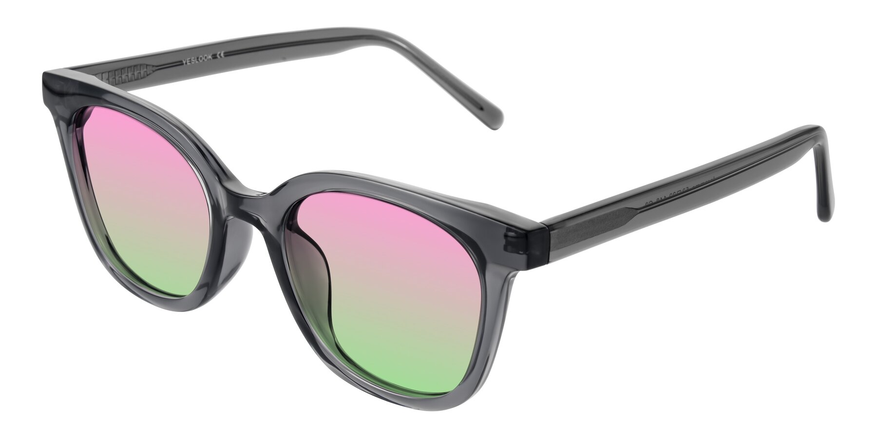 Angle of Jeromme in Translucent Gray with Pink / Green Gradient Lenses