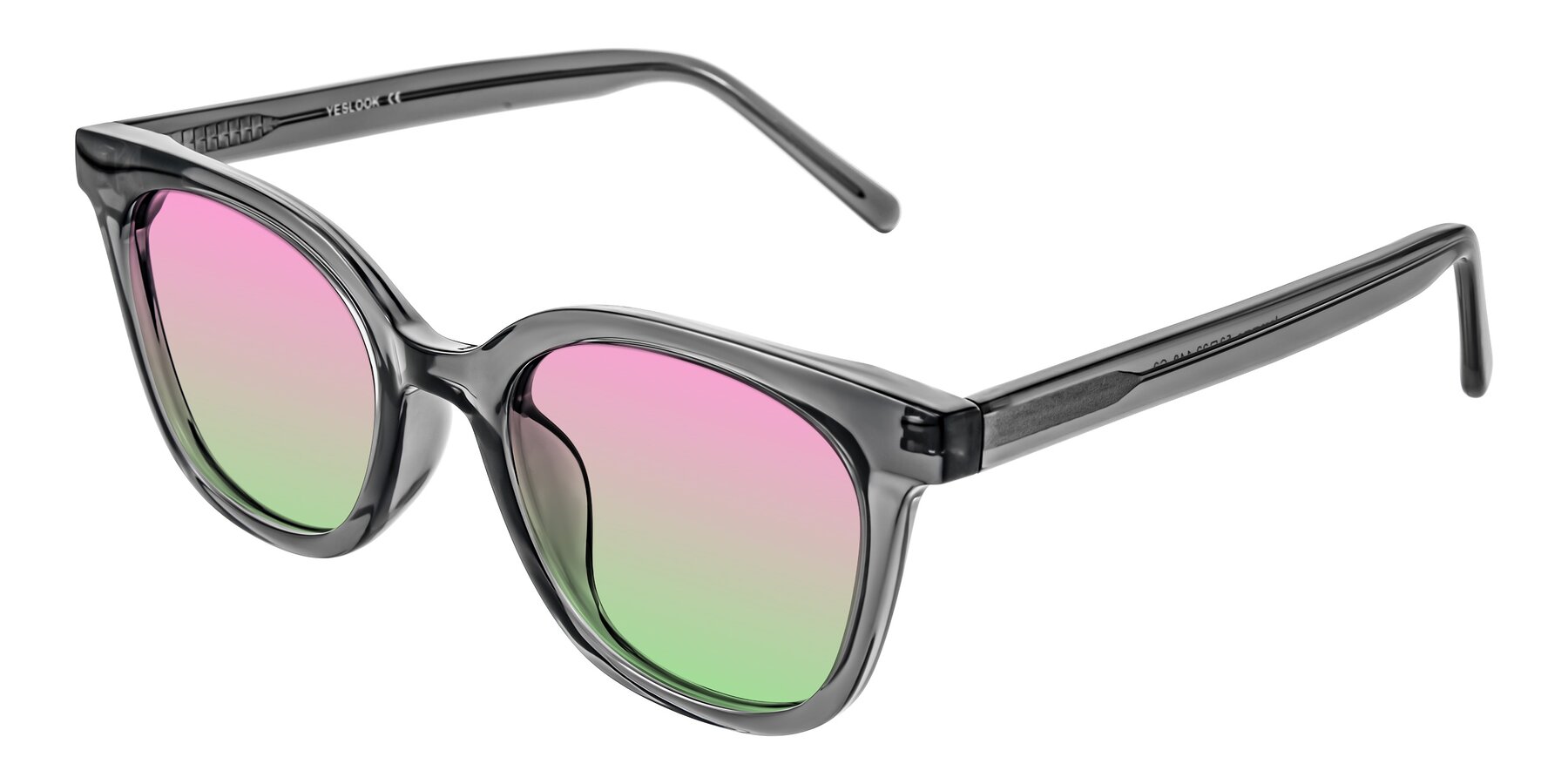 Angle of Jeromme in Translucent Gray with Pink / Green Gradient Lenses