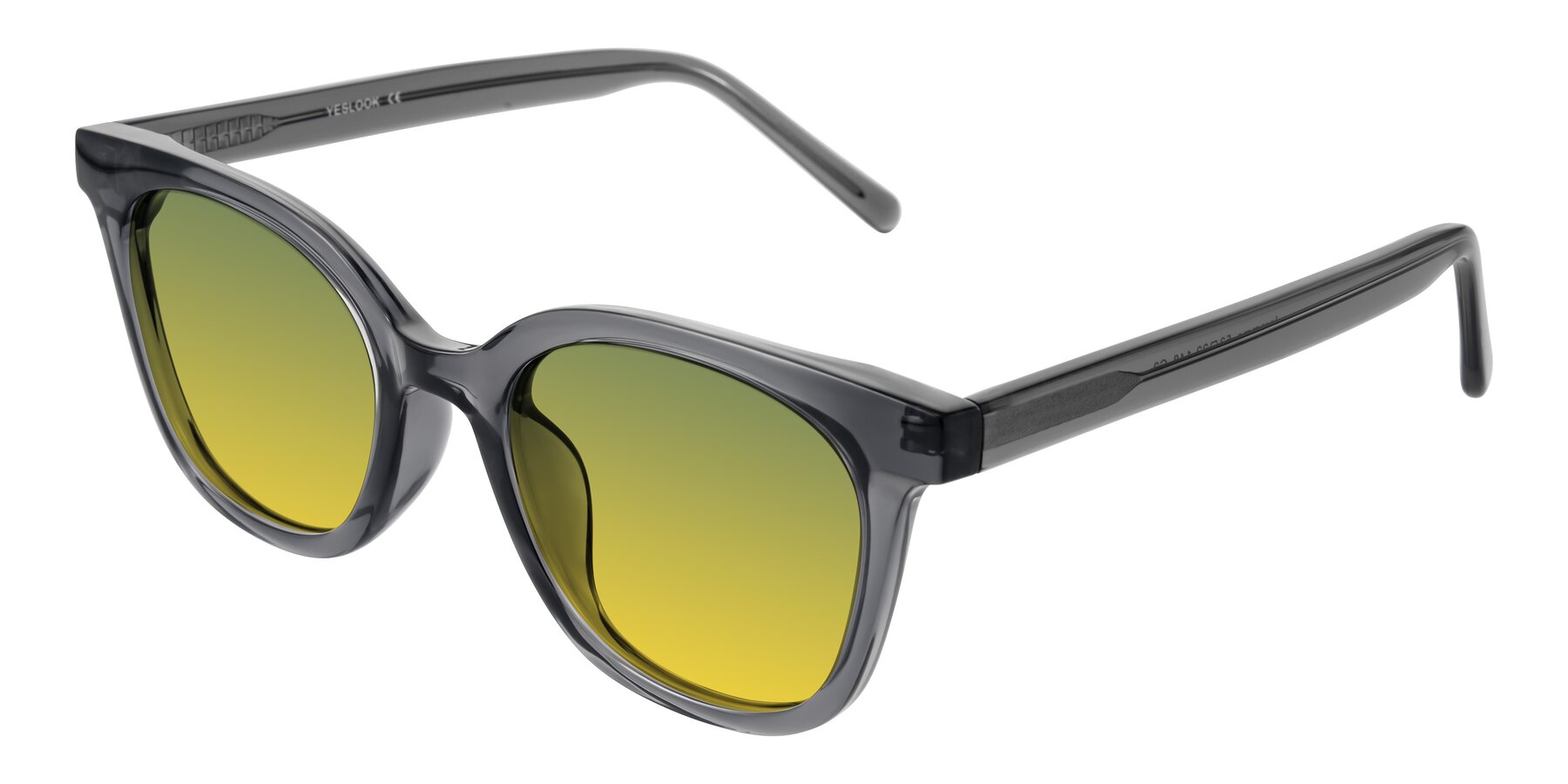 Angle of Jeromme in Translucent Gray with Green / Yellow Gradient Lenses