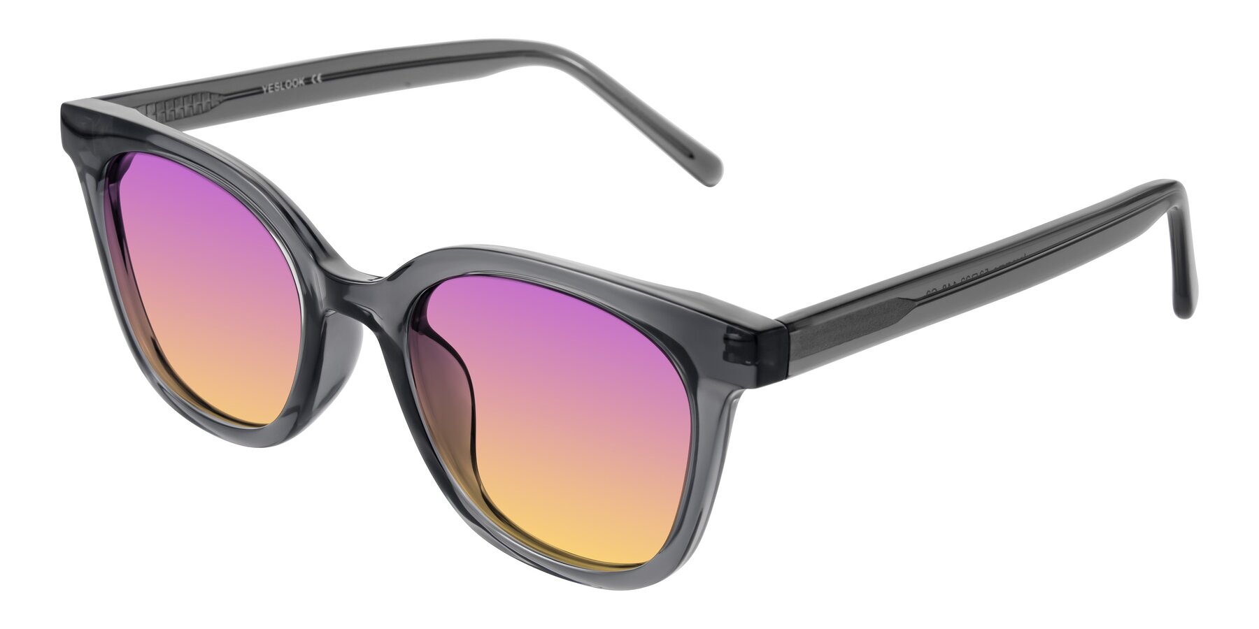 Angle of Jeromme in Translucent Gray with Purple / Yellow Gradient Lenses