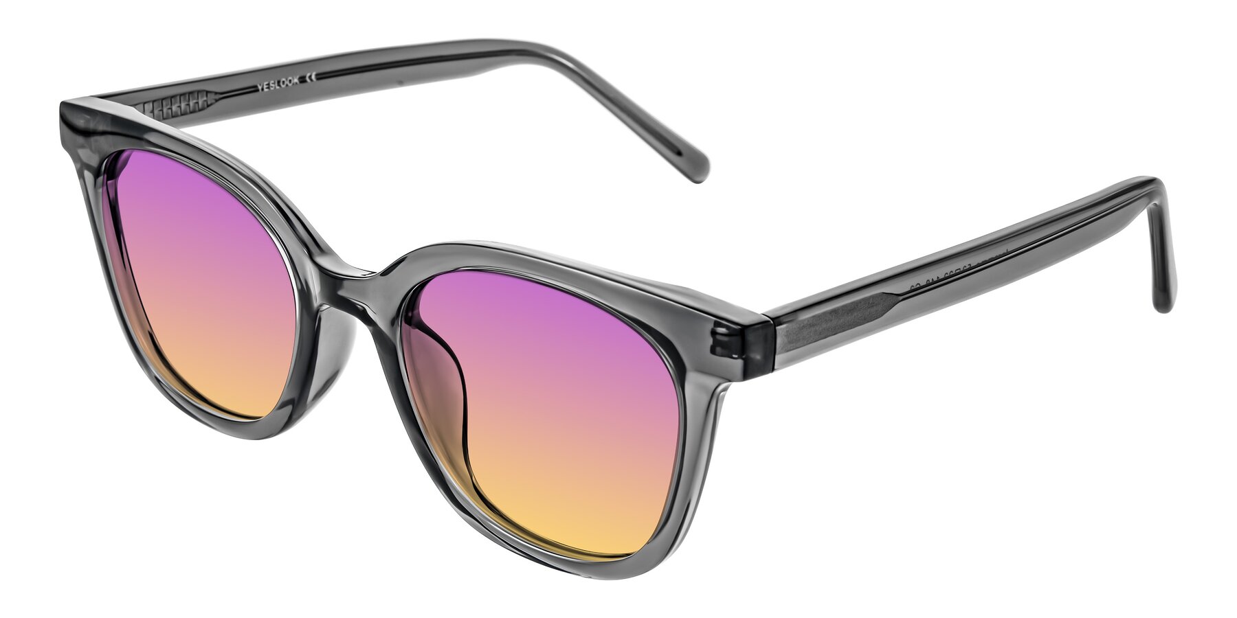 Angle of Jeromme in Translucent Gray with Purple / Yellow Gradient Lenses