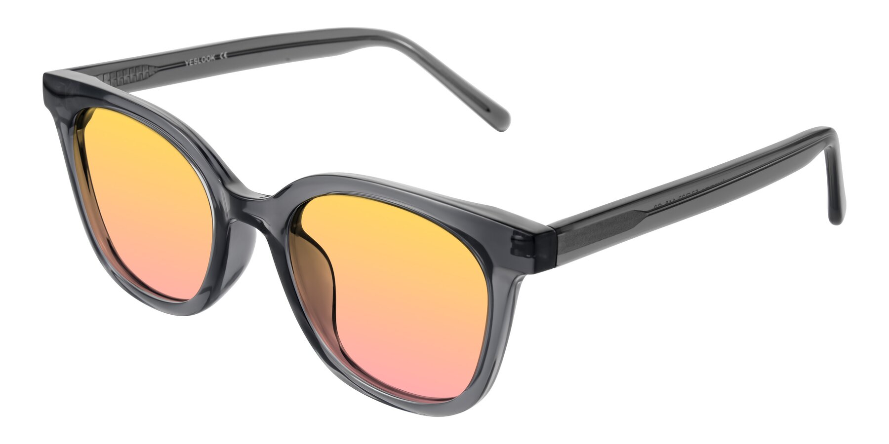 Angle of Jeromme in Translucent Gray with Yellow / Pink Gradient Lenses