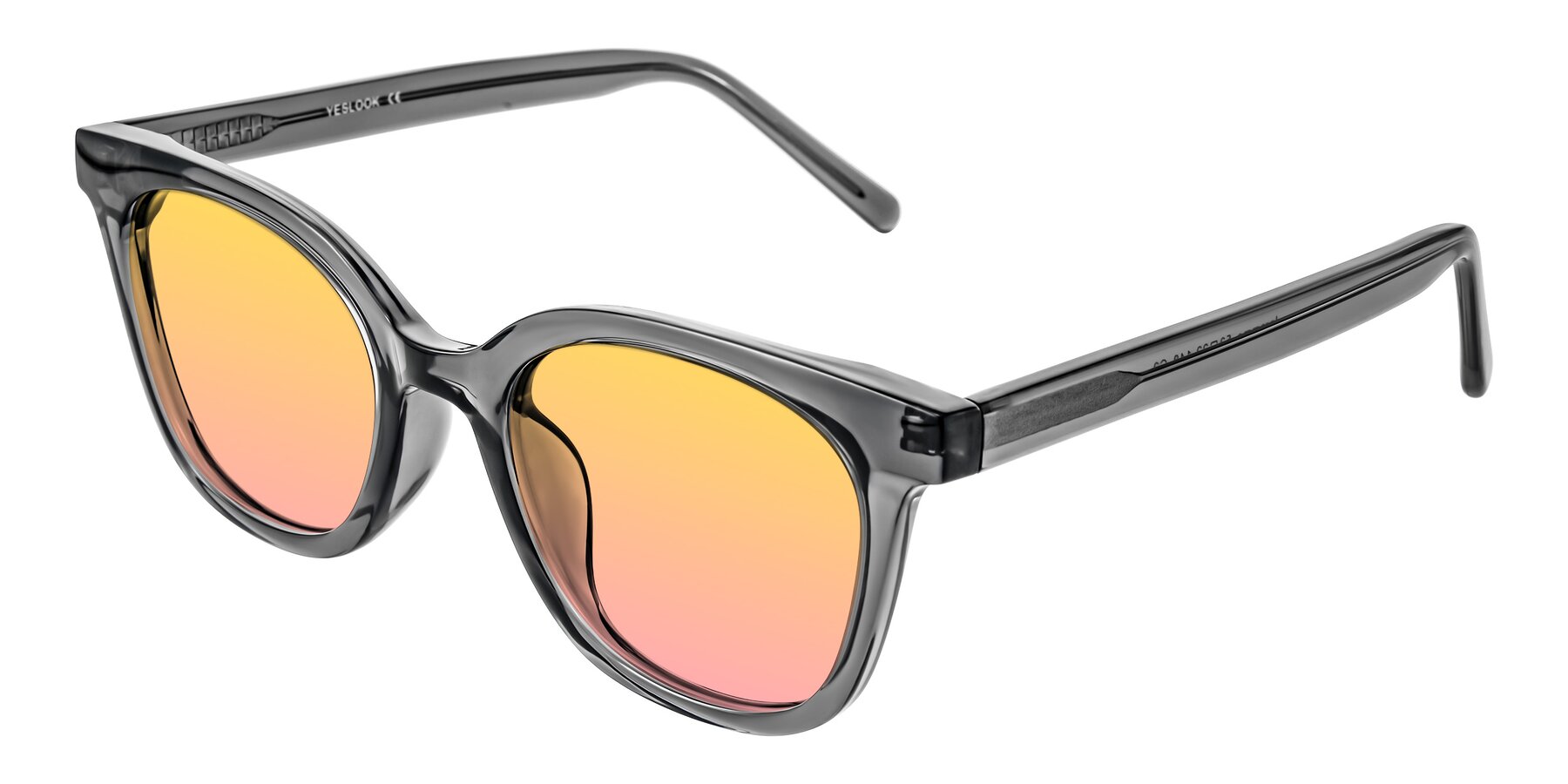 Angle of Jeromme in Translucent Gray with Yellow / Pink Gradient Lenses