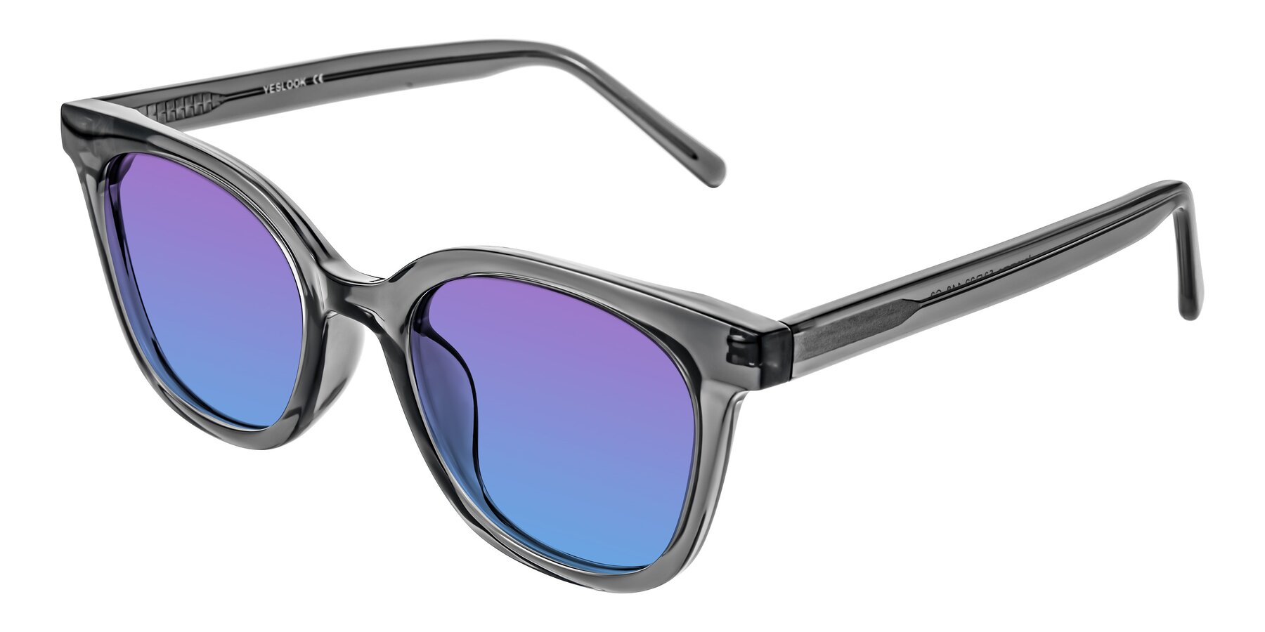 Angle of Jeromme in Translucent Gray with Purple / Blue Gradient Lenses