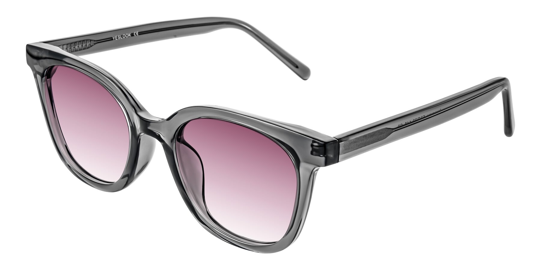 Angle of Jeromme in Translucent Gray with Wine Gradient Lenses
