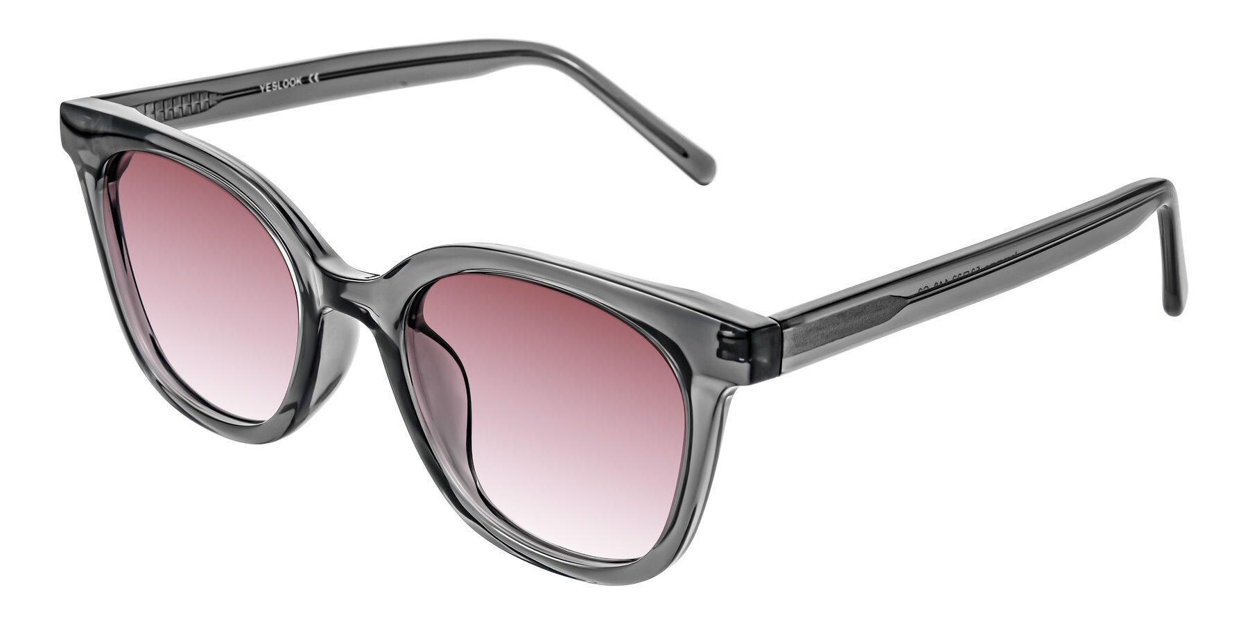 Angle of Jeromme in Translucent Gray with Garnet Gradient Lenses