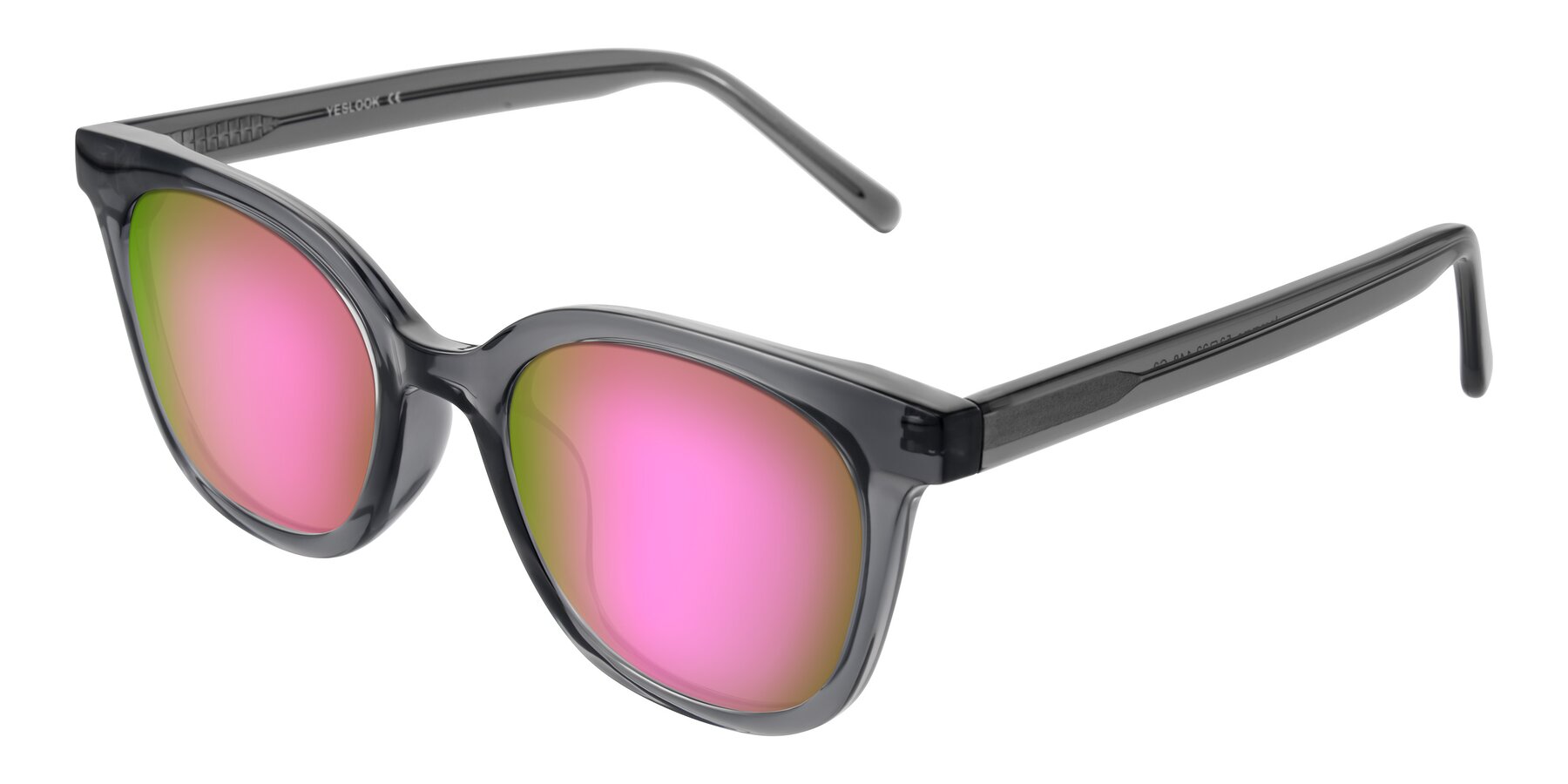 Angle of Jeromme in Translucent Gray with Pink Mirrored Lenses