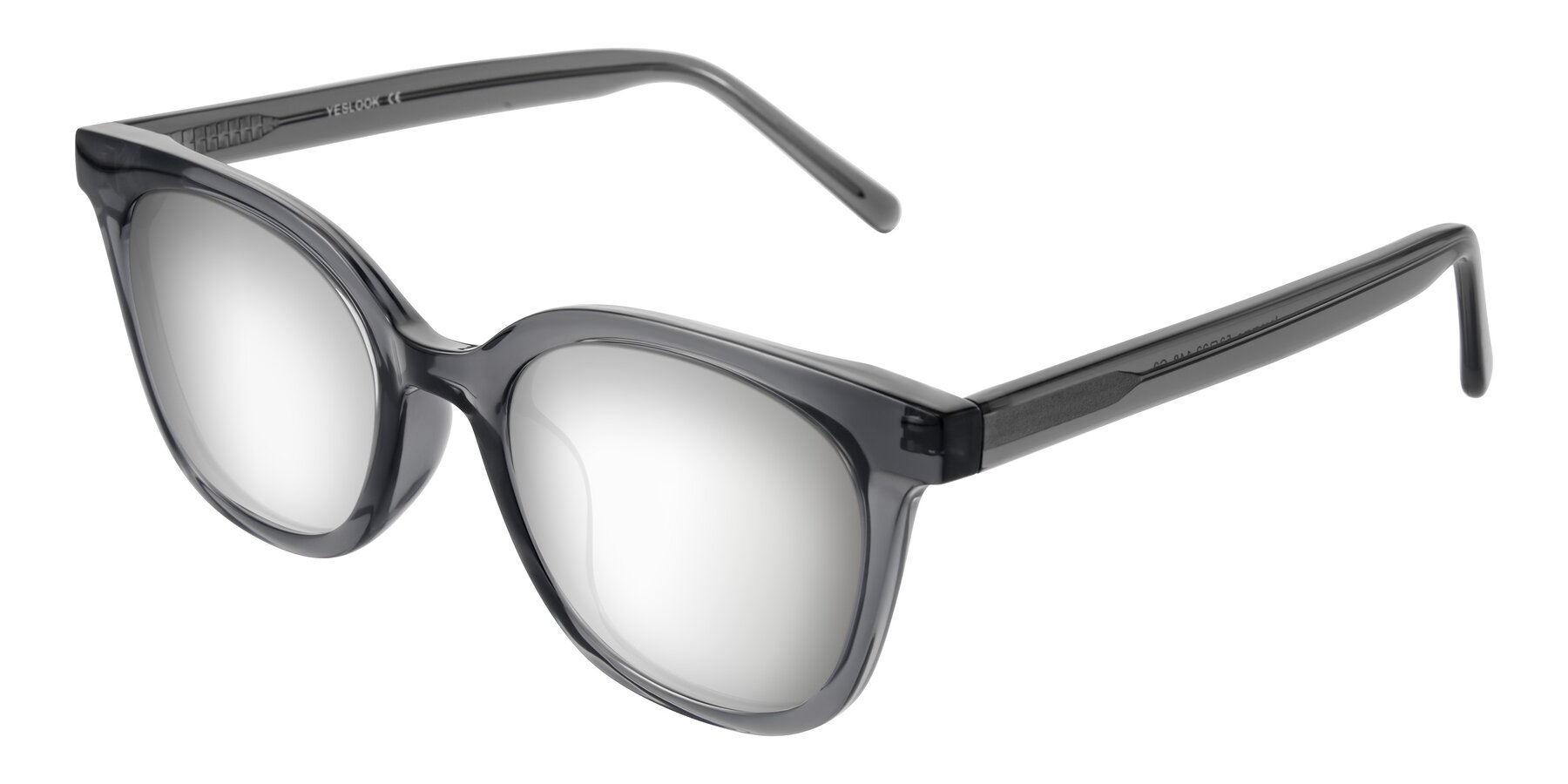 Angle of Jeromme in Translucent Gray with Silver Mirrored Lenses